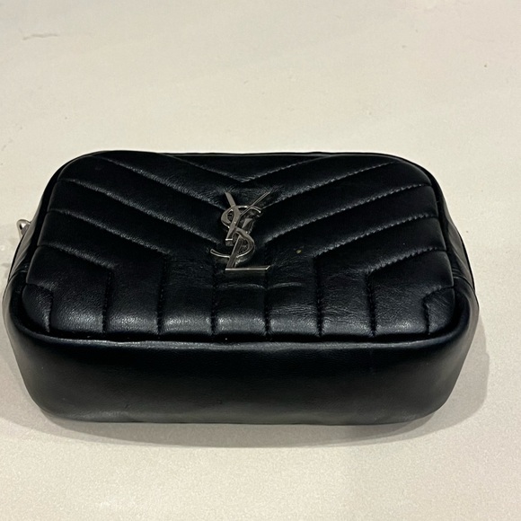 SAINT LAURENT Lambskin Y Quilted Monogram Loulou Cosmetic Case Black - Picture 4 of 12